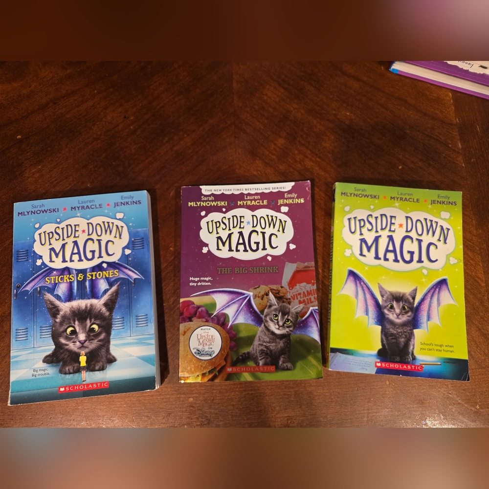 3 Scholastic Books From Upside-Down Magic Series.